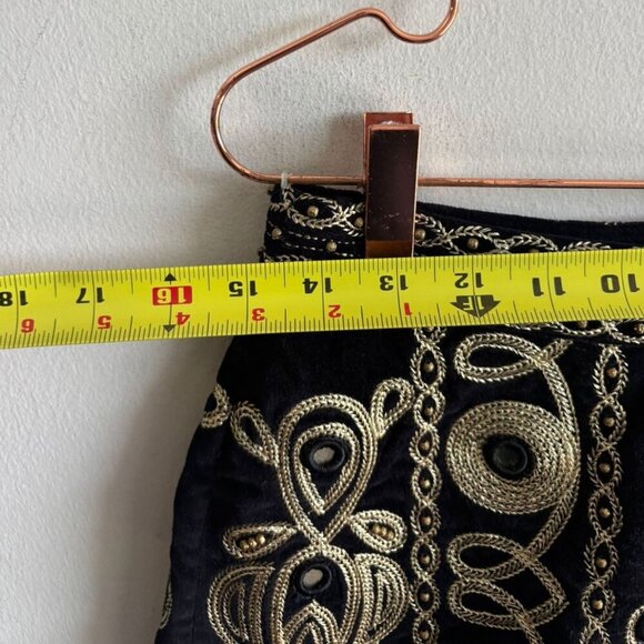 Calypso Womens Golden Embroidered Mini Skirt Black Size XSmall - Picture 3 of 11